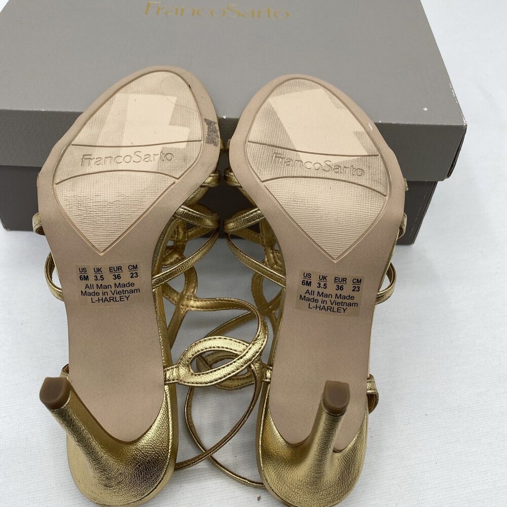 Franco Sarto L-Harley Gold Heels Size 6 M - Picture 11 of 12